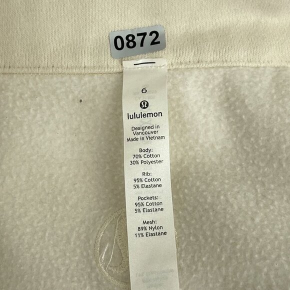 Lululemon Women High-Neck Zip-Up Radiant Jacket Side Pockets Long Sleeve Cream 6 - Picture 10 of 16